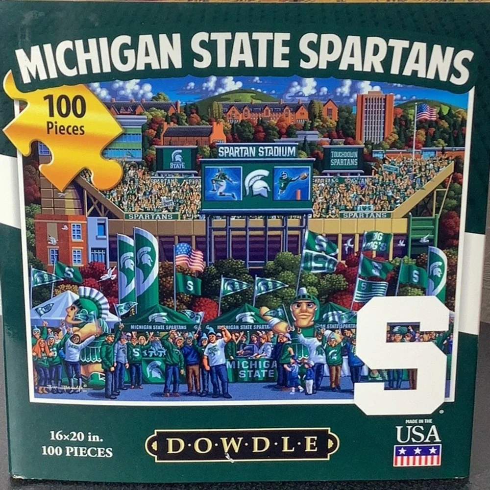 DOWDLE NEW - 100pc Puzzle - 16” x 20” when finished - Michigan State SPARTANS